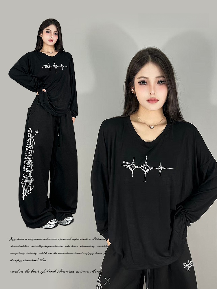 Streetwear Brand With A Logo - Loose Long Sleeve Jazz Dance Streetwear