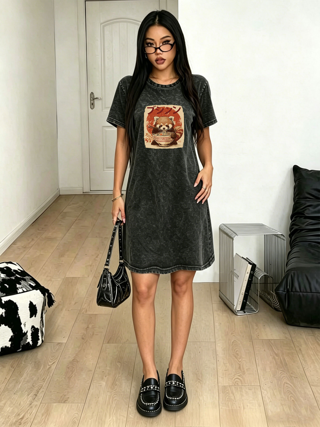 Vintage washed retro T-shirt d - Japanese Brand Streetwear Vintage recension och pris