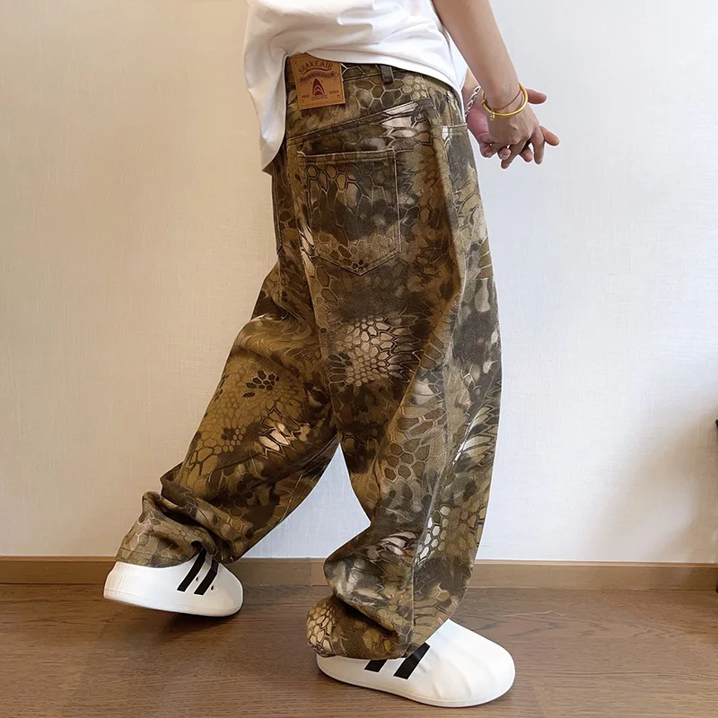 New Men Chic Snake Print Stree - Streetwear Brand Graphic Designer recension och pris