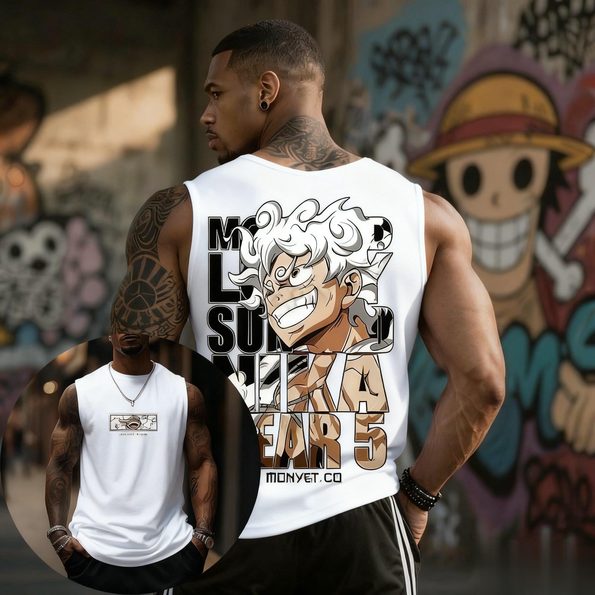 One Piece Luffy Gear 5 Tank To - Streetwear Gym Brand recension och pris