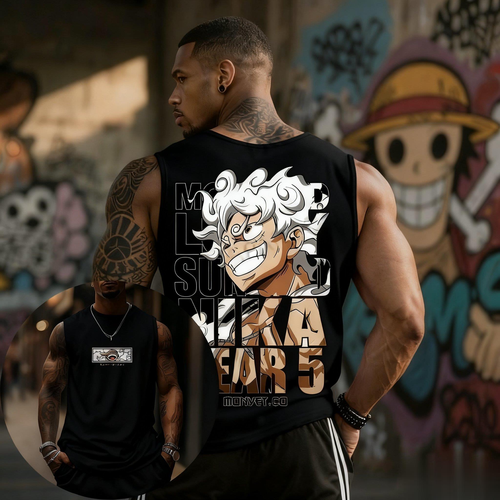 One Piece Luffy Gear 5 Tank To - Streetwear Gym Brand recension och pris